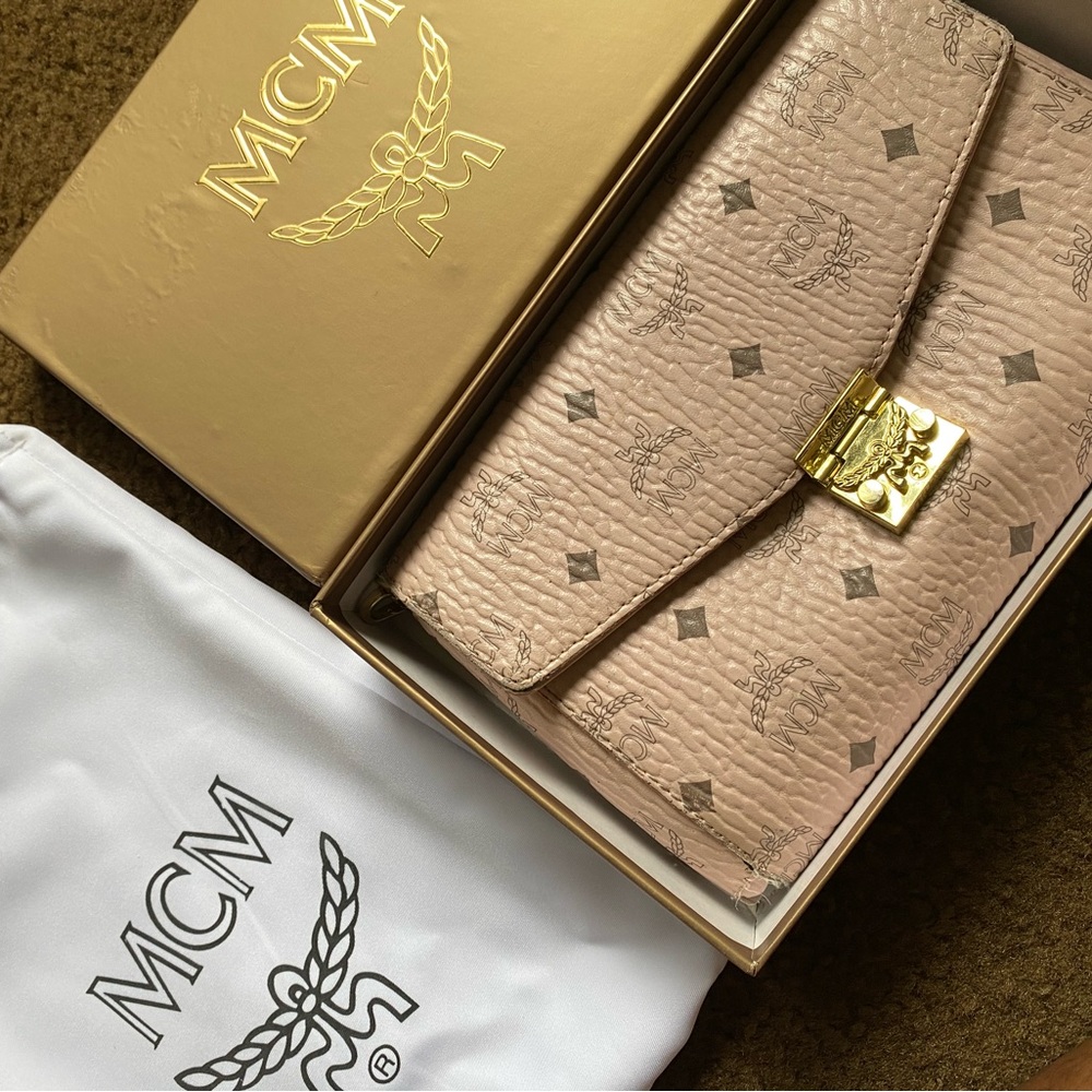 Pink MCM crossbody bag